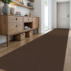 KOZYFLY Extra Long Runners for Hallways 3x18 ft Washable Kitchen Runner Non Slip Rubber Backed Hallway Rug Cotton Entryway Runner Rug Floor Carpet for Indoor Hall, Kitchen, Stair, Reddish Brown/Coffee