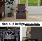 Easy-Going Recliner Chair Slipcover Reversible Sofa Cover Water Resistant Couch Cover Furniture Protector with Elastic Straps for Pets Dog (Recliner 22 inch, Chocolate/Ivory)