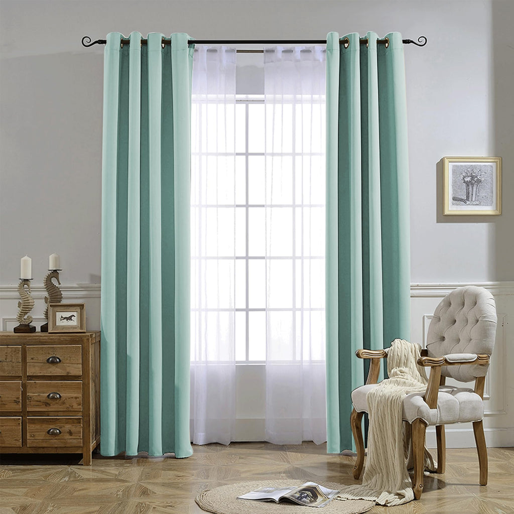 NICETOWN Aqua Blue Room Darkening Curtain Panels - Window Treatment Thermal Insulated Grommet Room Darkening Curtains/Panels/Drapes for Bedroom (2 Panels, 52 by 54, Aqua)