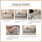 MYSKY HOME Boho Couch Cover Sofa Covers, Couch Covers for 2 Cushion Couch Sofa, Chenille L Shape Sectional Couch Cover- Pet-Friendly, Machine Washable, Sofa Protector for Kid, 71"x118", Dark Grey Maze