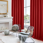 Deconovo Red Curtains for Christmas, Red Blackout Curtains Back Tab and Rod Pocket Thermal Insulated Room Darkening Curtains for Living Room 52Wx84L Inch True Red