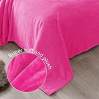 Exclusivo Mezcla Fleece Blankets Queen Size for Bed, Super Soft and Warm, All Season, Cozy, Plush, Lightweight, 90x90 Inches, Hot Pink