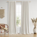 Guken 102 Inches Extra Long Boho 100% Blackout Linen Curtains 2 Panels Set for Living Room Bedroom Back Tab Thermal Insulated Black Out High End Drapes Room Darkening Window Curtain