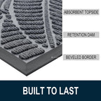Colorxy Waterproof Front Doormat, Sturdy Natural Rubber Door Mat, 59x20
