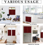 RYB HOME Cafe Blackout Curtains 24 inch Length, RV Curtains for Camper Windows, Mini Short Small Insulating Light UV Blocking Privacy Half Window Tiers, Width 29 by Length 24, Burgundy Red, 2 Panels