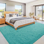8x10 Area Rugs for Living Room: Fluffy Shag Soft Washable Rug Large Fuzzy Plush Indoor Carpet for Bedroom Nursery Playroom Kids Girls Boys Room (Teal Blue, 8'x10')