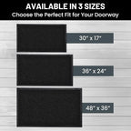 Sierra Concepts 2-Pack Front Door Mat Ribbed Black - Indoor Outdoor Floor Doormat Entryway Welcome Mats - Entrance Shoe Scraper, Entry Inside Outside Garage, 30" x 17"