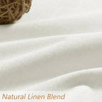 Guken 100% Blackout Linen Curtains 98 Inch Long by 52 Inch Wide 2 Panels Set for Living Room Bedroom Back Tab Thermal Insulated Black Out Linen Drapes Room Darkening Window Curtains, Ivory