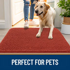 OLANLY Dog Door Mat for Muddy Paws 40x24, Super Absorbent Chenille Mud Mat