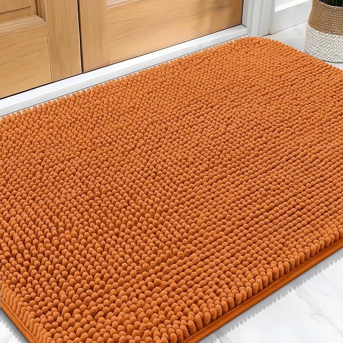 OLANLY Dog Door Mat for Muddy Paws 30x20, Super Absorbent Chenille Mud Mat
