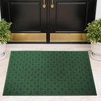Mibao Front Door Mat Indoor Outdoor Entrance, Dirt Trapping Waterproof All-Season, All-Weather Doormat, Non-Slip Durable Natural Rubber Low Profile Easy Clean Patio Entrance Mat, 47" x 31.5", Green