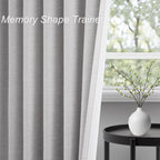 Topfinel 102 Inches Long Custom Blackout Linen Curtains, Gray Soundproofing Pinch Pleated Noise Cancelling Curtains with Pin Hooks for Traverse Rods, Burlap Drapes 2 Panels for Living Room Bedroom
