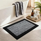 Bathroom Rugs 30x20 Non Slip Washable, Black Bath Mat for Bathroom Floor Tub, Soft Absorbent Quick Dry Mats for Shower, Bathtub,Home Decor