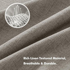 MIULEE 100% Blackout Linen Curtains for Bedroom,Greige Solid Luxury Decor Thermal Insulation Room Darkening Drapes for Living Room Nursery Back Tab Rod Pocket 42 x 96 Inches, 2 Panels