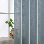 MIULEE Dusty Blue Linen Curtains 72 Inch Length 2 Panels for Bedroom Living Room, Soft Thick Linen Textured Window Drapes Semi Sheer Light Filtering Back Tab Rod Pocket Burlap Look Light Blue Decor
