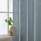 MIULEE Dusty Blue Linen Curtains 52x108 Inch Long Soft Thick Linen Textured