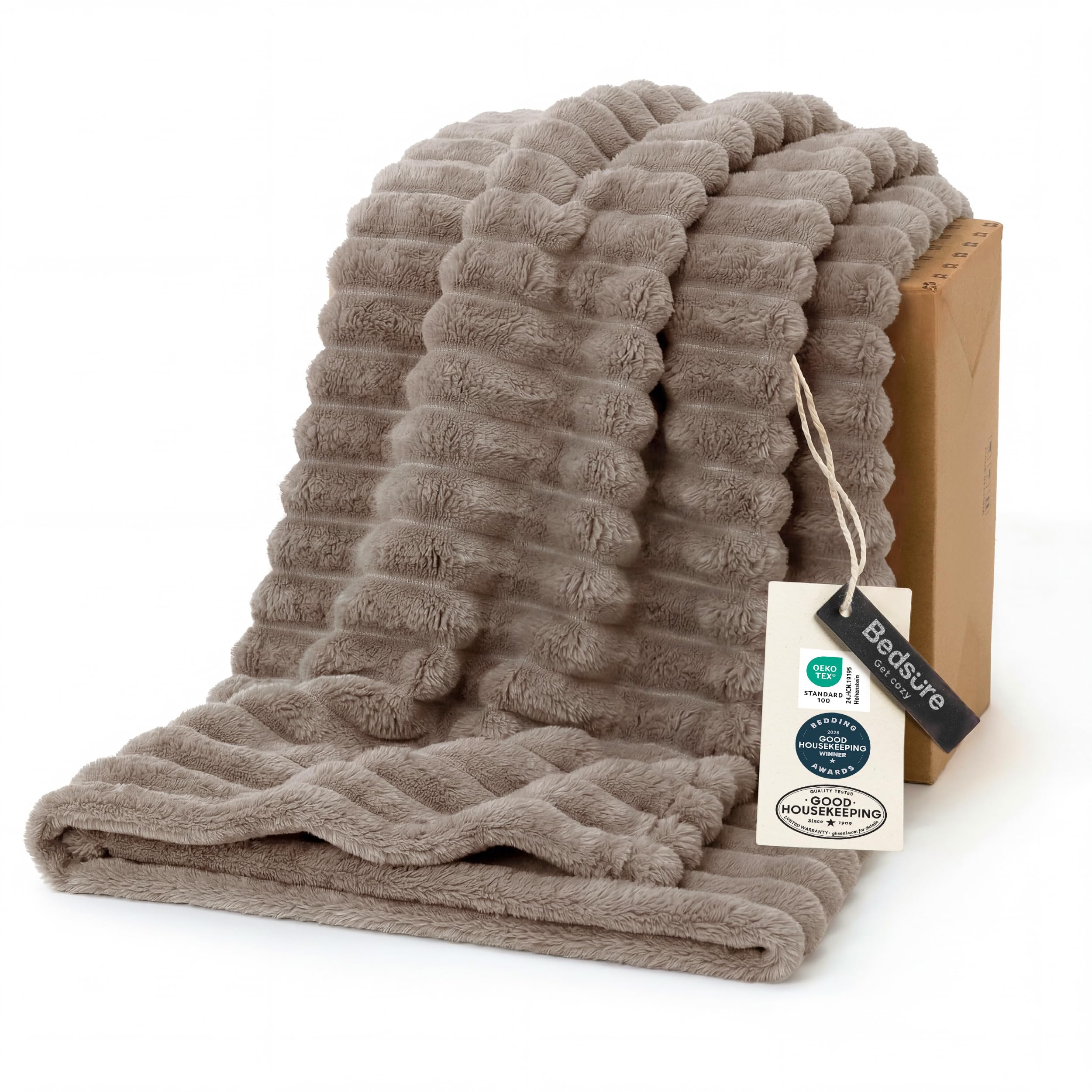 Bedsure Soft Light Brown Throw Blanket for Couch Decor Gifts 50"x70"
