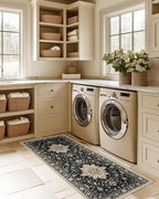 Area Rugs 2'x5' Runner Rug Non Slip Washable for Kitchen Hallway Bedroom Beside Laundry Room Bathroom Rug, Floor Carpet, Black Brown Neutral Dark Tan