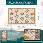 3x5 Floral Entry Rug - Small Washable Indoor Outdoor Mats for Front Door Non-Slip Porch Rug Beige Vintage Farmhouse Throw Rugs for Living Room Bedroom Entryway Kitchen Office Porch Decor