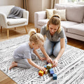 4x5 Area Rug Washable Moroccan: Non Slip Entryway Floor Mat Grey