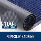 OLANLY Front Door Mat Indoor Outdoor Entrance, Waterproof Heavy Duty Doormat, Fade Resistant, Low Profile, Easy Clean Patio Porch Welcome Floor Mats for Entry, 47x23, Blue