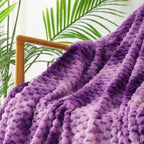 Exclusivo Mezcla Large 3D Fleece Throw Blanket for Couch, Tie-dye Purple