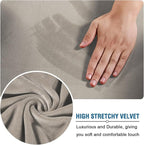H.VERSAILTEX Wingback Chair Covers Velvet Plush Wing Chair Slipcover 1 Piece High Stretch Wing Back Chair Slipcovers Sofa Cover Furniture Cover with Elastic Bottom, French Oak