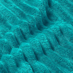 BEDELITE Ribbed Jacquard Ocean Blue Fleece Twin Blanket for Bed, 60x80 Inch