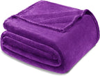 Exclusivo Mezcla Fleece Throw XL Blanket for Couch, Sofa, Super Soft and Warm Purple Blankets, All Season, Cozy, Plush, Lightweight, 50x70 Inches