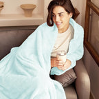Exclusivo Mezcla Plush Fuzzy Fleece Throw Blanket Extra Large, Super Soft, Fluffy and Warm Blankets for Couch, Bed, All Season (Mint Green, 50x70 inches)