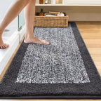 60x24 Long Bathroom Rugs Washable Non Slip, Dark Grey Bath Mat for Bathroom Floor Tub, Soft Absorbent Quick Dry Mats for Shower, Bathtub,Home Decor