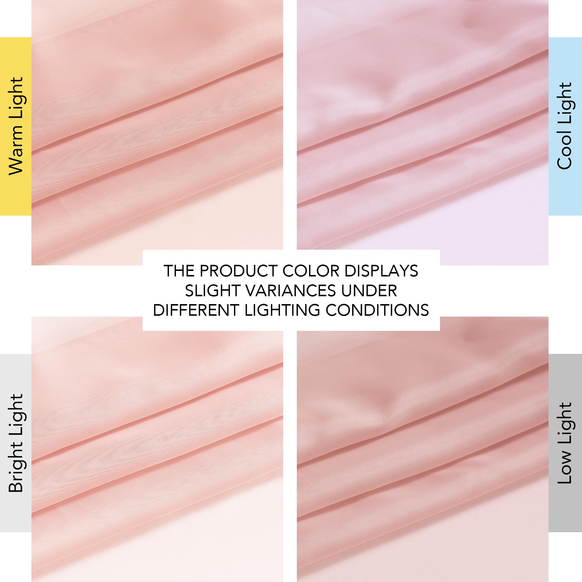 NICETOWN Light Pink Sheer Curtains 96 inches Long, Grommet Voile Sheer Textured Airy & Lightweight Curtains & Drapes Light Filtering for Bedroom/Living Room, W54 x L96, 2 Panels