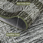 GarveeHome Modern Geometric Area Rug 2x3 Distressed Bordered Washable Small Carpet