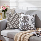 Hexagram Geometric Grey Pillow Covers 16x16 Set of 4, Decorative Outdoor Boho Modern Throw Pillow Covers, Home Sweet Home Farmhouse Cushion Case for Couch Sofa Bedroom Indoor Decor(No Insert)