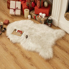 MIULEE Fluffy Area Rug 2x3 ft Faux Fur Sheepskin Rug for Bedroom White