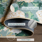 Othilic Front Door Mat Outside Entrance - 2x3 Sage Green Floral Entry Rug