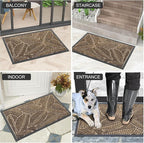 Colorxy Waterproof Doormat, Sturdy Natural Rubber Front Indoor Mat, Non Slip Low Profile Indoor Outdoor Door Mats, Stain and Fade Resistant Floor Mat, Easy Clean Patio Entrance Mat, 59''x23'', Brown