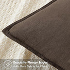 MIULEE Decorative Linen Euro Sham Pillow Covers 26x26 Dark Coffee Chocolate Boho Farmhouse Neutral Winter Couch Throw Pillows for Bed Pack of 2 Accent Modern Pillowcase Sofa Livingroom Home Decor