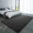 LOCHAS Ultra Soft Indoor Modern Area Rugs Fluffy Living Room Carpets for Children Bedroom Home Decor Nursery Rug 5.3x7.5 Feet, Dark Grey