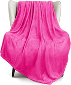 Exclusivo Mezcla Fleece Throw XL Blanket for Couch, Sofa, Super Soft and Warm Hot Pink Blankets, All Season, Cozy, Plush, Lightweight, 50x70 Inches