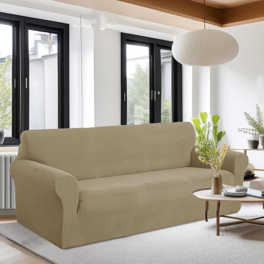 U-NICE HOME Oversized Stretch Couch Cover Slipcover, Sand