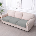 hyha Waterproof Couch Cushion Covers for Pets, Non Slip Sofa Seat Cover for Dogs Washable, Soft Thick Stretch Jacquard Fabric, Sofa Slipcovers with Elastic Bottom (3 Pieces, Light Grey)