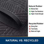 Smiry Front Door Mat Outside Entrance, Low Profile Rubber Doormat, 47x32