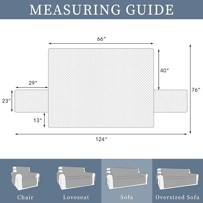 ISSUNTEX Double Protection 100% Waterproof Sofa Covers for Living Room, Couch Covers for 3 Cushion Couch Sofa, Reversible Furniture Protector Sofa Cover for Dogs, Pets, Kids (Sofa, Black/Beige)