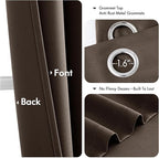 MIULEE Chocolate Brown Blackout Curtains for Bedroom Living Room 72 Inches Long 2 Panels, Thermal Insulated Room Darkening Drapes Solid Grommet Noise Reduction Window Treatments 40x72 inch
