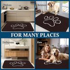 OLANLY Dog Door Mat for Muddy Paws 54x32, Paw Print Design Chenille Mud Mat