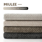 MIULEE Soft Decorative Chenille Pillow Covers Neutral 18x18 Pack of 4