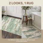 BEIMO 2x3 Area Rugs for Entryway, Green Washable Abstract Reversible Rug
