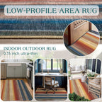 Othilic 3x5 Ombre Entry Rug - Washable Indoor Outdoor Mats for Front Door