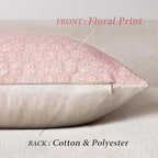Foindtower Set of 2 Decorative Neutral Floral Print Throw Pillow Covers Vintage Accent Farmhouse Cushion Covers Boho Home Decor for Sofa Couch Chair Bedroom Living Room Outdoor,22×22 Inch,Light Pink